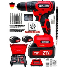 PremiumPort 21V Darbeli Çift Akülü Kömürsüz Vidalama Matkap