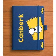 Senada Kişiye Özel Isim Yazılı Tarihsiz 192 Sayfa Mini Termo Defter Baskılı Desenli 9X14 cm Lacivert - 11-Seri