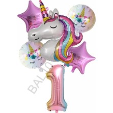 Rönesans Parti Unicorn Rakam At Yıldız Doğum Günü Parti Seti Yaş-1