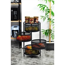 Yıldıray Metal Metal 4 Katlı Açılır/kapanır Sabit Ayaklı Sebzelik Siyah