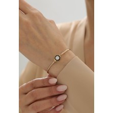 Yavuz Kuyumculuk 14 Ayar Altın Balık Sırtı Mineli Baget Bileklik