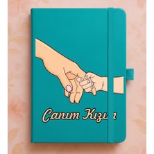 Senada Kişiye Özel Isim Yazılı Tarihsiz 192 Sayfa Mini Termo Defter Baskılı Desenli 9X14 cm Turkuaz - 16