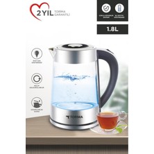 Özbience Cam LED Işıklı 1500W 1.8l Su Isıtıcı, Şık ve Pratik Tasarım