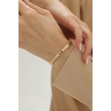 Yavuz Kuyumculuk 14 Ayar Altın Sıralı Külçe Bileklik