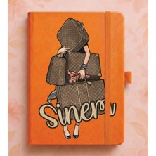 Senada Kişiye Özel Isim Yazılı Tarihsiz 224 Sayfa Not Defteri Baskılı Desenli 13X21 cm Turuncu - 15-Number
