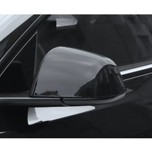 Bir Aksesuar Al Tesla Model Y Parlak Siyah Ayna Kapağı (Piano Black)