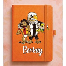 Senada Kişiye Özel Isim Yazılı Tarihsiz 224 Sayfa Not Defteri Baskılı Desenli 13X21 cm Turuncu - Dizayn-5