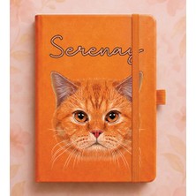 Senada Kişiye Özel Isim Yazılı Tarihsiz 192 Sayfa Mini Termo Defter Baskılı Desenli 9X14 cm Turuncu - Renkli-Özel7