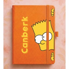 Senada Kişiye Özel Isim Yazılı Tarihsiz 192 Sayfa Mini Termo Defter Baskılı Desenli 9X14 cm Turuncu - 11-Seri