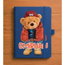 Senada Kişiye Özel Isim Yazılı Tarihsiz 192 Sayfa Mini Termo Defter Baskılı Desenli 9X14 cm Lacivert - RENK-013