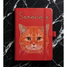 Senada Kişiye Özel Isim Yazılı Tarihsiz 192 Sayfa Mini Termo Defter Baskılı Desenli 9X14 cm Kırmızı - Renkli-Özel7