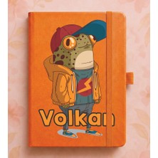 Senada Kişiye Özel Isim Yazılı Tarihsiz 192 Sayfa Mini Termo Defter Baskılı Desenli 9X14 cm Turuncu Uvbaskılı 21