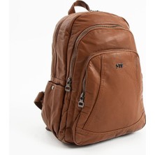 Duomino Taba Çok Cepli Poliüretan Yıkama Deri Sırt Çantası Günlük Çanta Sırt Çantası