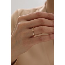 Yavuz Kuyumculuk 14 Ayar Altın Minimal Asimetrik Yüzük