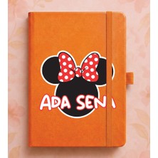 Senada Kişiye Özel Isim Yazılı Tarihsiz 192 Sayfa Mini Termo Defter Baskılı Desenli 9X14 cm Turuncu - Görsel - 3