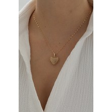 Yavuz Kuyumculuk 14 Ayar Altın Aynalı Zincir Bombe Kalp Kolye