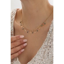 Yavuz Kuyumculuk 14 Ayar Altın Zümrüt Sallantılı Kolye