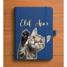 Senada Kişiye Özel Isim Yazılı Tarihsiz 192 Sayfa Mini Termo Defter Baskılı Desenli 9X14 cm Lacivert - Görsel-Tasarım9