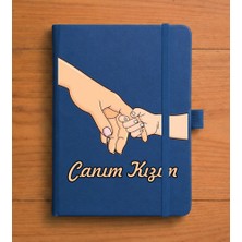 Senada Kişiye Özel Isim Yazılı Tarihsiz 192 Sayfa Mini Termo Defter Baskılı Desenli 9X14 cm Lacivert - 16