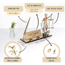 Hakim, Savcı, Avukat,arabulucu, Smmm, Zabıt Katibi, Hediyesi Cam Krom Terazili Kalemli Masa Isimliği