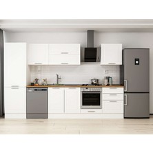 Alvinka 330X210 cm Klasik Mebran Mutfak Dolabı MB-E90B60S60-2 Beyaz - Mdf