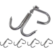 PremiumPort Çiftli Çengel 5'li Set, Kanca Kurban Et Çengeli 8 Mm, Pratik ve Dayanıklı