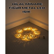 UMD Tekno Dekoratif Minareli Hilal LED Işık Metal Gövdeli Ramazan Aydınlatma Uygun