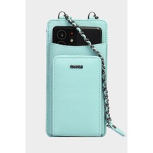 Louisiana Polo Grande Hakiki Deri Kadın Telefon Çantası Su Yeşili 2783