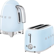 Özbience Pastel Mavi Isı Ayarlı Kettle ve Ekmek Kızartma Makinesi Seti