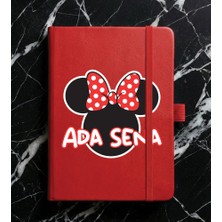 Senada Kişiye Özel Isim Yazılı Tarihsiz 224 Sayfa Not Defteri Baskılı Desenli 13X21 cm Kırmızı - Görsel - 3