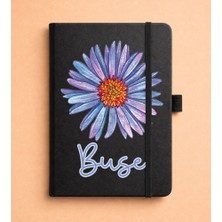 Senada Kişiye Özel Isim Yazılı Tarihsiz 192 Sayfa Mini Termo Defter Baskılı Desenli 9X14 cm Siyah Size Özel-24