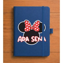 Senada Kişiye Özel Isim Yazılı Tarihsiz 192 Sayfa Mini Termo Defter Baskılı Desenli 9X14 cm Lacivert - Görsel - 3