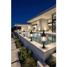 Billur Aydınlatma Ba 49/231 Sekizgen Alüminyum Döküm Büyük Boy Bahçe Armatürü - 80 cm (IP55)