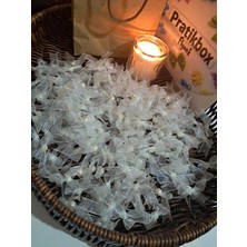 Pratikbox Mini Fiyonk / Tül 1cm'lik / Hediyelik / Süsleme / Beyaz Renk/yarım Incili / 100 Adet