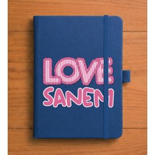 Senada Kişiye Özel Isim Yazılı Tarihsiz 192 Sayfa Mini Termo Defter Baskılı Desenli 9X14 cm Lacivert 28STOK-NO