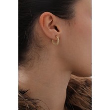 Yavuz Kuyumculuk 14 Ayar Altın Sarmaşık Halka Küpe