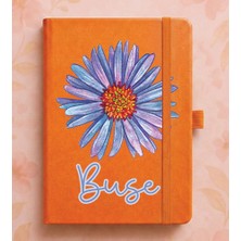 Senada Kişiye Özel Isim Yazılı Tarihsiz 192 Sayfa Mini Termo Defter Baskılı Desenli 9X14 cm Turuncu Size Özel-24