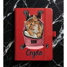 Senada Kişiye Özel Isim Yazılı Tarihsiz 224 Sayfa Not Defteri Baskılı Desenli 13X21 cm Kırmızı Printing-30