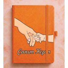 Senada Kişiye Özel Isim Yazılı Tarihsiz 192 Sayfa Mini Termo Defter Baskılı Desenli 9X14 cm Turuncu - 16