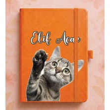 Senada Kişiye Özel Isim Yazılı Tarihsiz 192 Sayfa Mini Termo Defter Baskılı Desenli 9X14 cm Turuncu - Görsel-Tasarım9