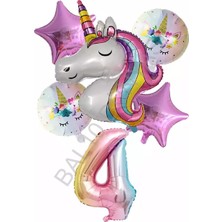Best Parti Unicorn Rakam At Yıldız Doğum Günü Parti Seti Yaş-4