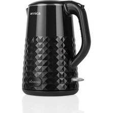 Arnica Prizmatik Siyah Su Isıtıcı, Şık ve Güçlü, Hızlı Isıtma Özelliği