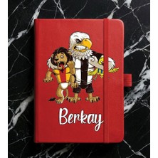 Senada Kişiye Özel Isim Yazılı Tarihsiz 192 Sayfa Mini Termo Defter Baskılı Desenli 9X14 cm Kırmızı - Dizayn-5