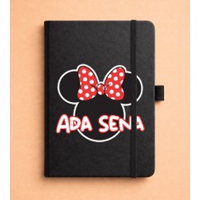 Senada Kişiye Özel Isim Yazılı Tarihsiz 224 Sayfa Not Defteri Baskılı Desenli 13X21 cm Siyah - Görsel - 3