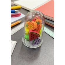 Glanart 10 Lu Fanus Içinde Mini Meyve Figürlü Silgi Seti