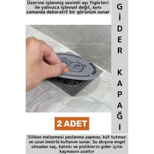 Wintoup Lavabo Banyo Mutfak Pas Küf Tutmaz Ayı Figürü Koku Önleyici Kulplu Esnek Silikon Gider Kapağı 2 Adet