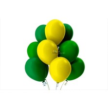 İstoç Parti Açık Yeşil-Koyu Yeşil-Sarı Pastel Soft Balon 30 Adet