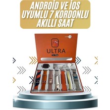 Marsilyan 7 Kordonlu Akıllı Saat Plastik Kordon Hasır Kordon Çelik Kordon