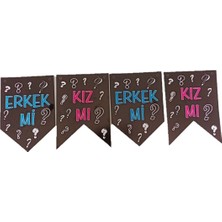 İstoç Parti Kız Mı Erkek Mi Flama Banner Siyah Temalı Cinsiyet Partisi