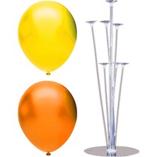 İstoç Parti 7 Çubuklu Balon Standı + 7 Adet Balon ( Turuncu, Sarı )